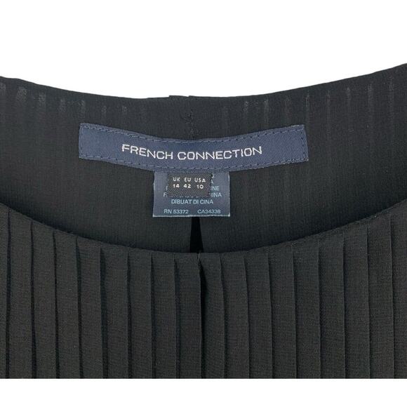 French Connection Pleated Color Block Swing Dress Size 10 - Picture 9 of 10